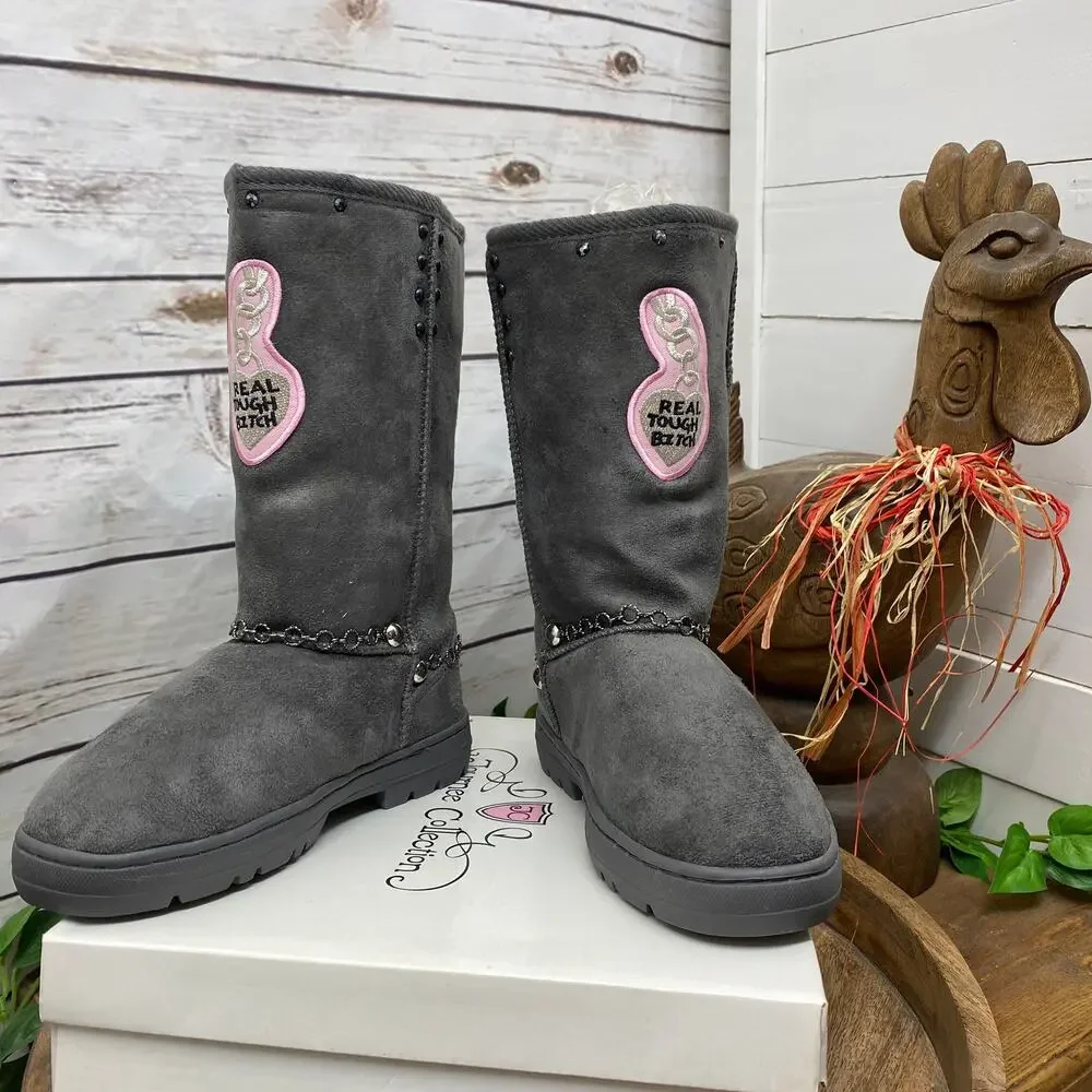 RTB Real Tough Babe Journee Collection Grey Boots Size 6 Style 505